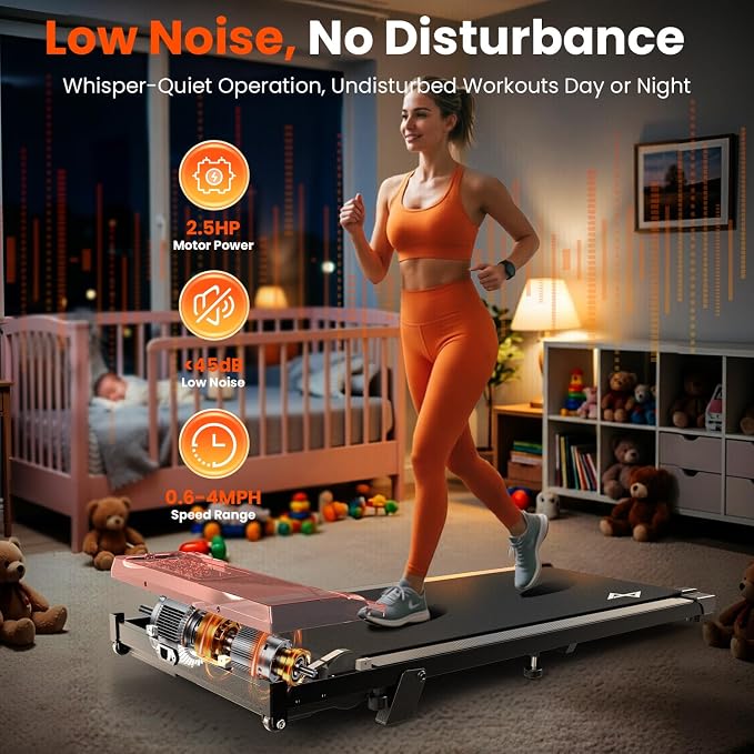 AXV Treadmills Walking pad with Incline Under Desk Treadmill for Home, Portable Slim Compact Treadmill Walk Running Machine with Adjustable Speed,Remote Control, LED Display