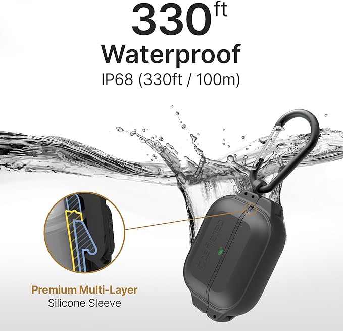 Catalyst Total Protection Case for AirPods Pro 2nd Generation Case - Waterproof, and Shockproof Rugged Full Body Case for AirPods Pro 1 and AirPods Pro 2, Secure Locking System Case with Carabiner