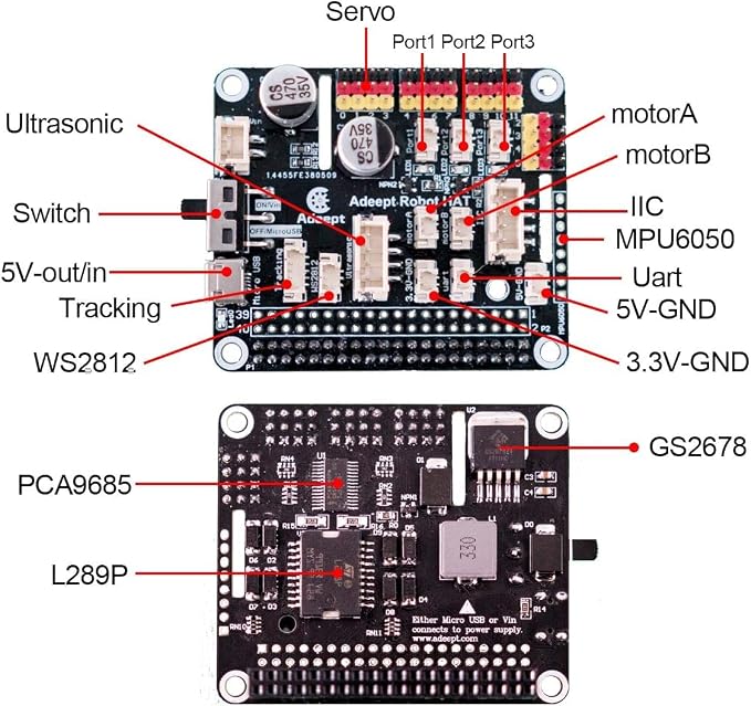 Adeept DarkPaw Bionic Quadruped Spider Robot Kit Compatible with Raspberry Pi 4 3 Model B+/B, STEM Crawling Robot, OpenCV, Self-stabilizing Based on MPU6050 Gyro Sensor, RPi Robot with PDF Manual
