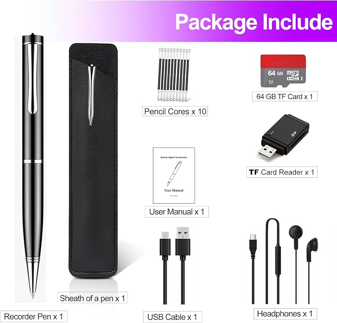 128GB AI Digital Voice Recorder with Playback for Meetings & Follow-Up | 20H Continuous Recording, MP3 Audio Recorder for Professionals, USB-C Transfer, Windows Mac Compatible