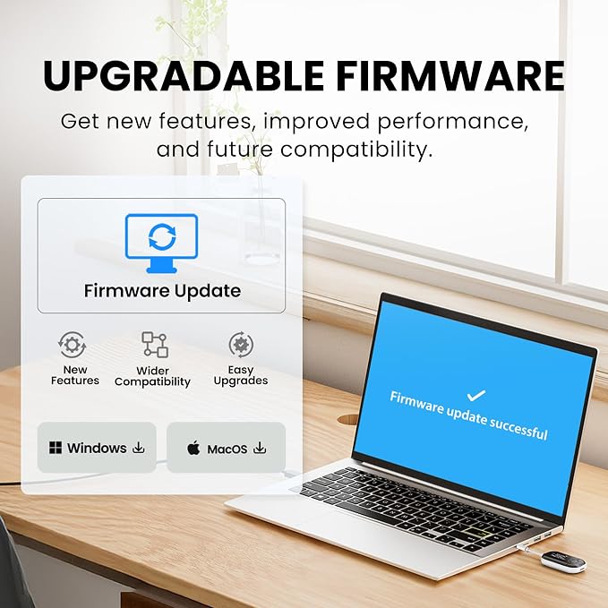 Avantree Voyager – OLED Display & Latest Auracast Bluetooth 5.4 Adapter for Airplane, Qualcomm Chip & aptX Adaptive, Wireless Audio Transmitter for Headphones, AirPods, Travel & Flight