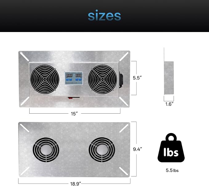 240 CFM Crawlspace Vent Fan, With Thermostat,Humidistat, Crawlspace Fans, For Moisture Reduction, Radon Mitigation, Freeze Protection , Ideal for Basement, Attic, Crawl Space Fan Vent(Natural color)