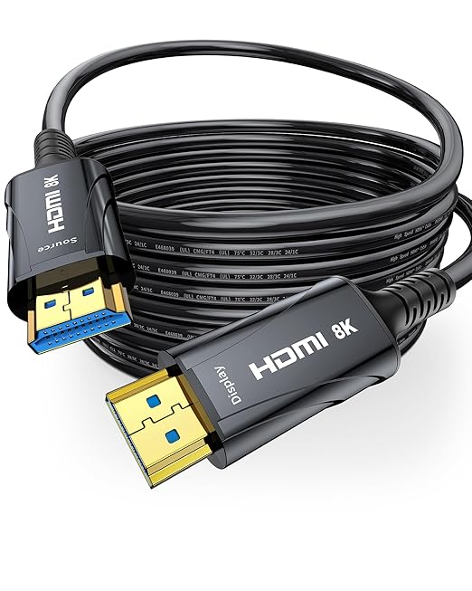 Cratree 8K Fiber Optic HDMI Cable 85FT Long - High-Speed 4K 120hz Fiber Optic HDMI Cord,8K 60hz 48Gbps HDCP 2.2&2.3，HDR10 - Compatible with Fire Roku HDTV/Monitor/Projector