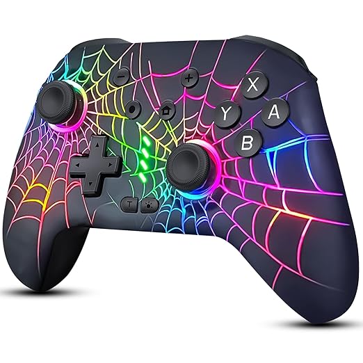 Switch Controller, Wireless Pro Controller Compatible with Nitendo Switch/Switch 2/Switch Lite/Switch OLED, Switch Controller Pro, Rechargeable Switch Remote Gamepad with 6-Axis Gyro,10 LED Light