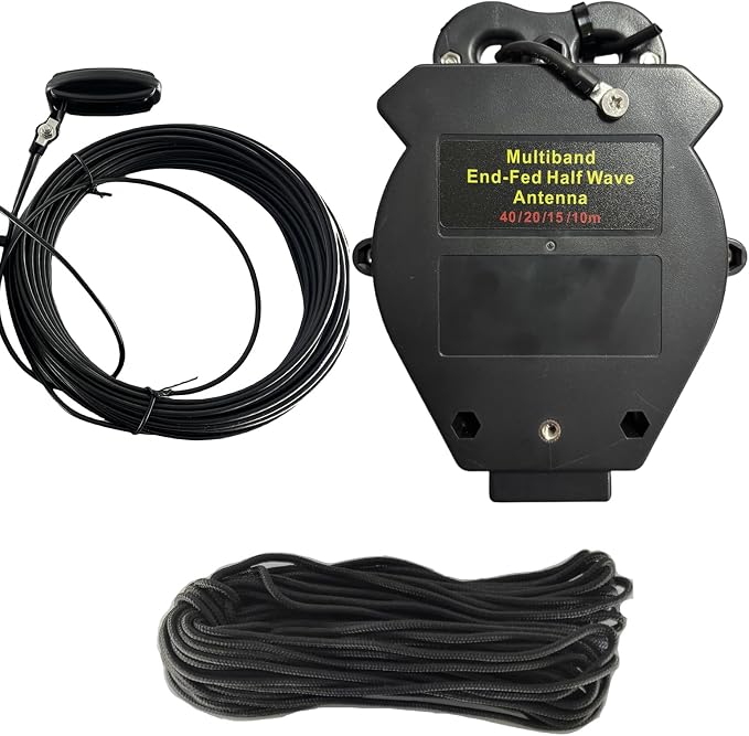 JYR4010-1000W End Fed Half Wave Antenna for Ham Radio, 1000W Shortwave Radio Antenna, 4 Band 10m 15m 20m 40m Long Wire Antenna, 1:64 Balun No Tuning Great for POTA/SOTA