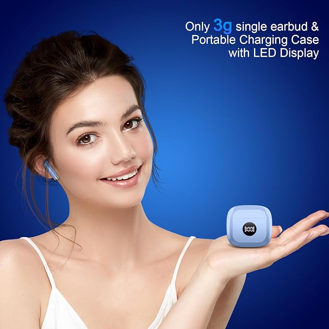 Wireless Earbuds, 2026 Bluetooth Headphones 5.4 HiFi Stereo, in-Ear Ear buds with 4 ENC Noise Cancelling Mics, 40H Playtime Sport Ear Buds with Charging Case, IP7 Waterproof Earphones with LED Display