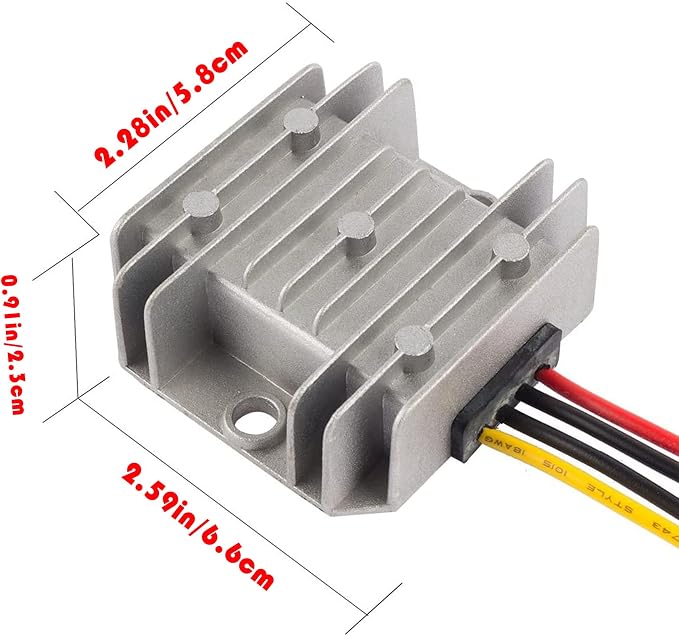 DC 24V to 12V 10A 120W Voltage Buck Converter Waterproof Power Transformer, Step Down Voltage Reducer, Regulator Power Supply Module Buck Transformer, for Golf Cart, forklifts, Car