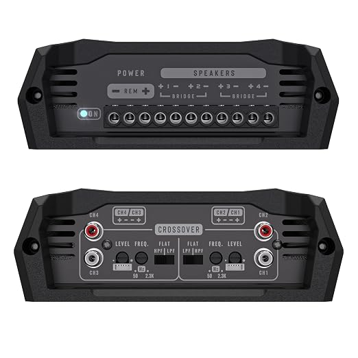 Stetsom Bravo HQ 400.4 - Multichannel Car Audio Digital Amp, 2 Ohms Stable - 400 Watts RMS 4 Independent Channels, Variable Crossover, Full Range, Car Stereo ds Bridge Speakers 400x4 RCA & High Input