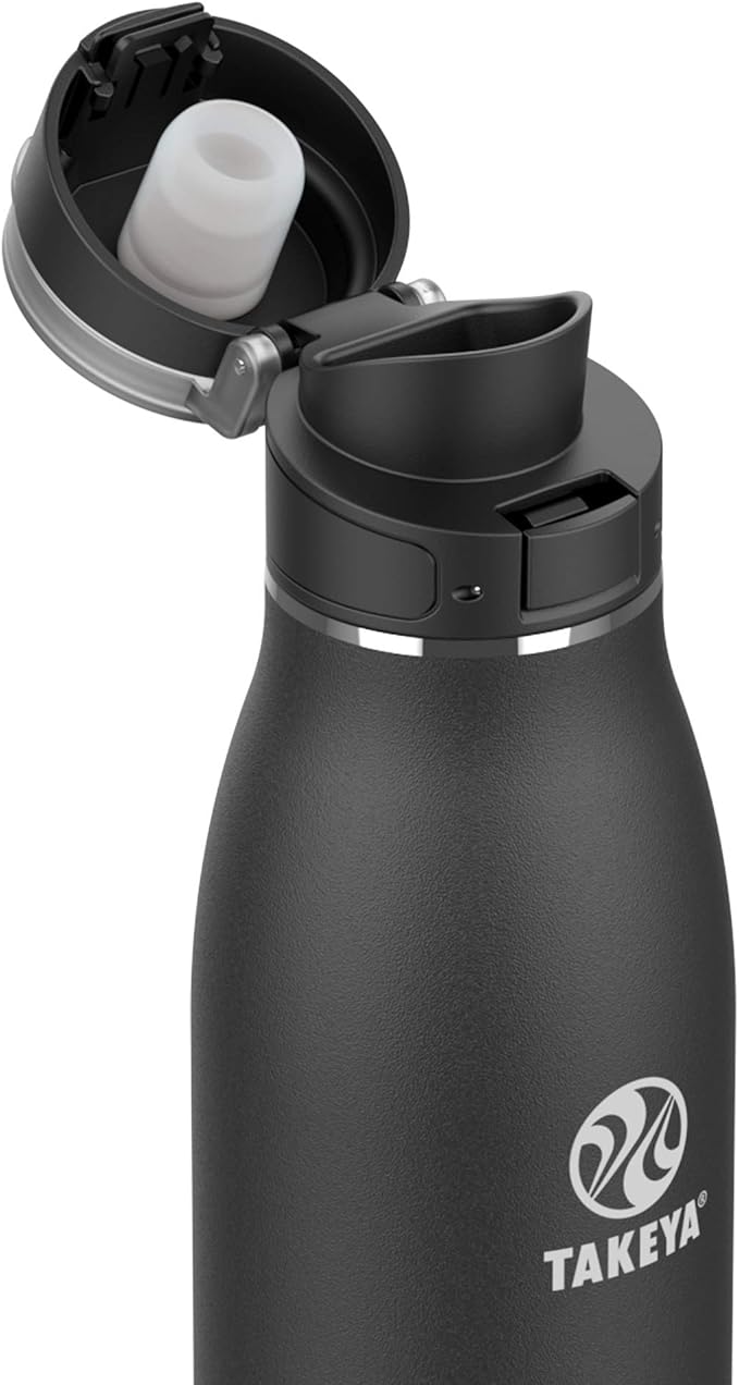 Takeya Traveler Stainless Steel Travel Coffee Mug with Flip-Lock Lid (25 oz, Onyx) - Leakproof Insulated Mug for Coffee & Tea