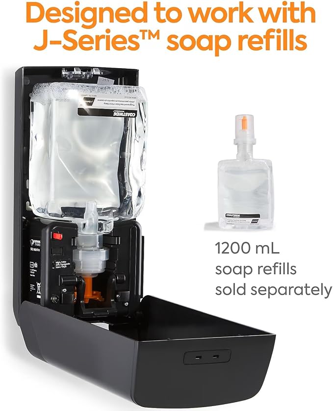 Coastwide Professional J-Series Automatic Wall Mounted Hand Soap Dispenser, Black
