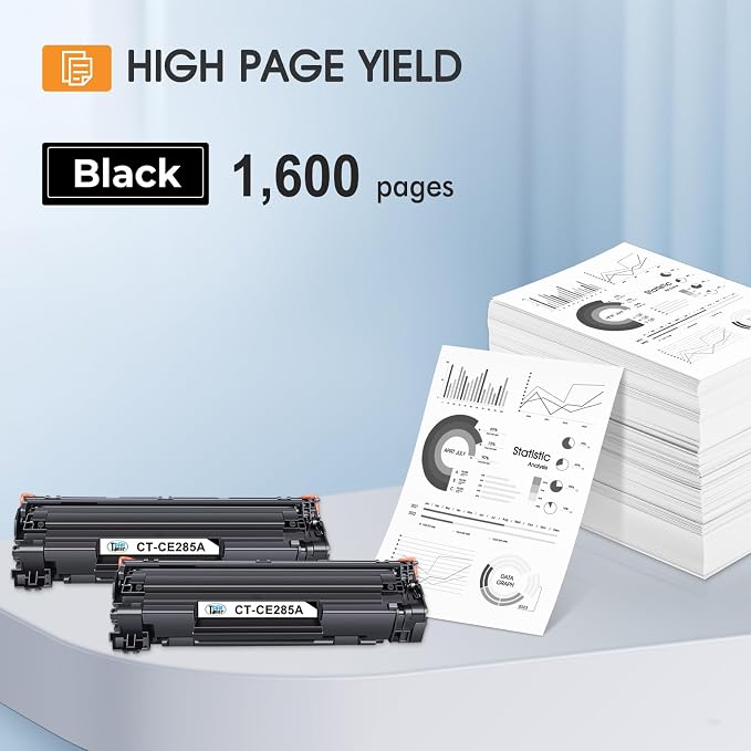 85A CE285A Black Toner Cartridge P1102W M1212NF MFP Compatible Replacement for HP 85A CE285A CE285 LaserJet P1102W M1212nf MFP 1102W P1100 P1102 P1102whp M1132 M1210 M1130 M1217nfw Printer Ink 2 Pack