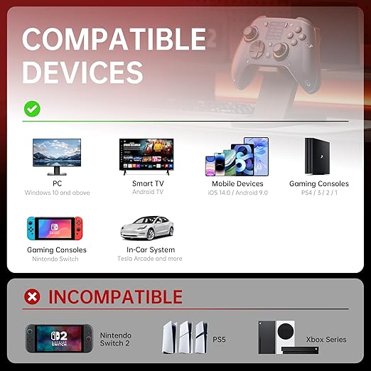 GUSGU G7 Wireless Gaming Controller with Interactive Screen, 1000Hz Polling Rate, Hall Joysticks & Triggers, 4 Programmable Buttons, Compatible with PC, Switch1, PS4, iOS, Android, Green