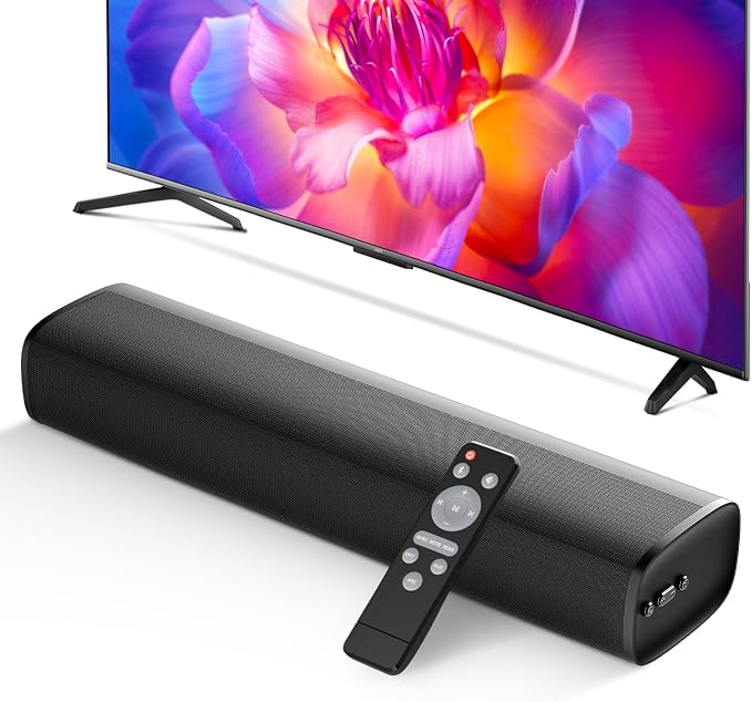 MZEIBO Sound Bar,50W for Smart TV Bluetooth 5.3 Speaker 17 Inch TV Speaker with ARC/Optical/AUX Connections