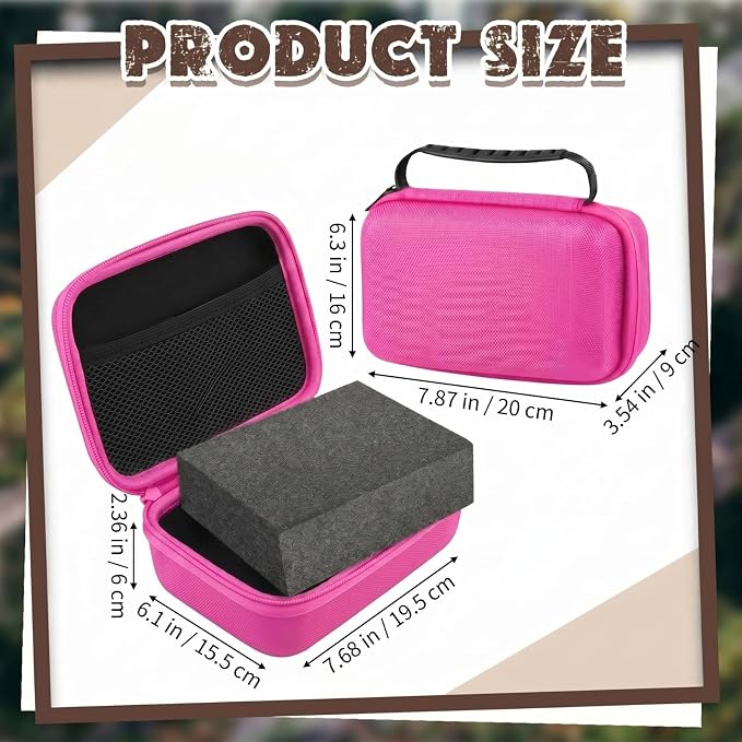 Relaxweex EVA Hard Case with Customizable Foam 7.8 x 6.3 x 3.5 Inch Protective EVA Carrying Case Shockproof Outdoor for Camera, Digital Products, Electronic Instruments with Knife, Fuchsia
