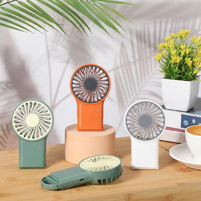 VIHOSE 15 Pcs Portable Hanging Fan, 3 Speeds Personal Rechargeable Desk Small Hand Fan with D Metal Hook for Cooling Small Personal Hands Outdoor Travel
