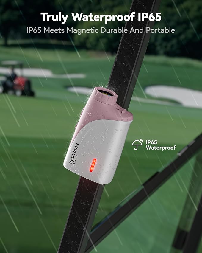 REDTIGER Mini Golf Range Finder with 1200 Yards, IP65 Waterproof and Slope Switch, 7X Magnification, Magnetic & Rechargeable Golf Rangefinder, Flag Pole Lock Vibration