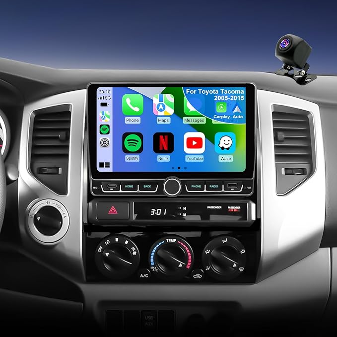 4+64G 5GWiFi Upgrade Car Radio for Toyota Tacoma 2005-2015, 9inch Android 13 Touch Screen Head Unit, Wireless Carplay Android Auto Double Din Stereo GPS Navigation Bluetooth FM SWC Truck Backup Camera