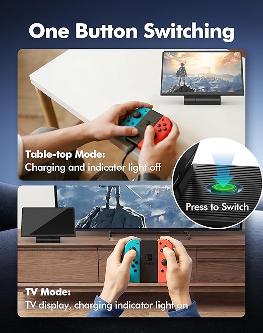 DOBE FOMIS ELECTRONICS Portable Docking Station for TV Compatible with Nintendo Switch/OLED, TV Docking Station Replacement Supports 1080P/4K HDMI Output with USB 3.0 Port