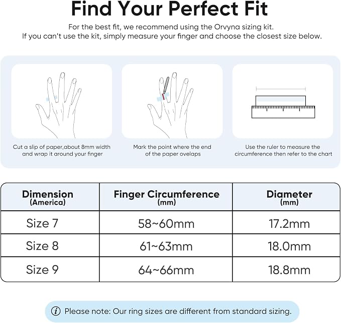 Smart Ring for Women & Men, Titanium Sleep & Heart Rate Tracker with SpO2 Monitoring, Ultra-Light Fitness Ring, No Subscription（Silver 9