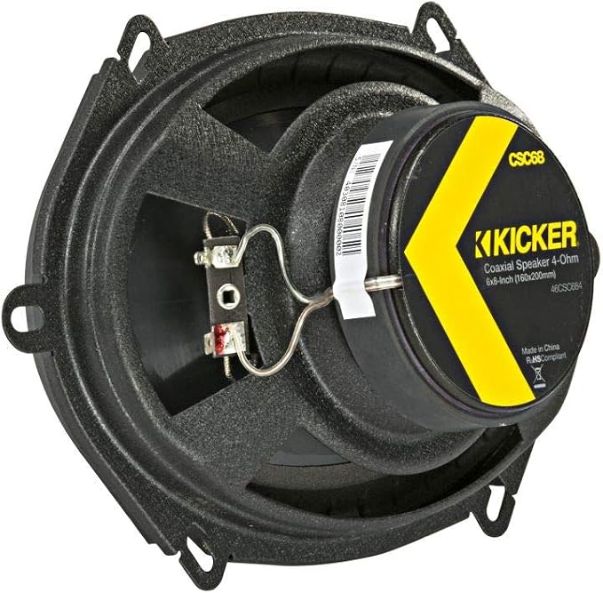 KICKER CS Series CSC68 6 x 8 Inch Car Audio System Speaker, Black (2 Pack)
