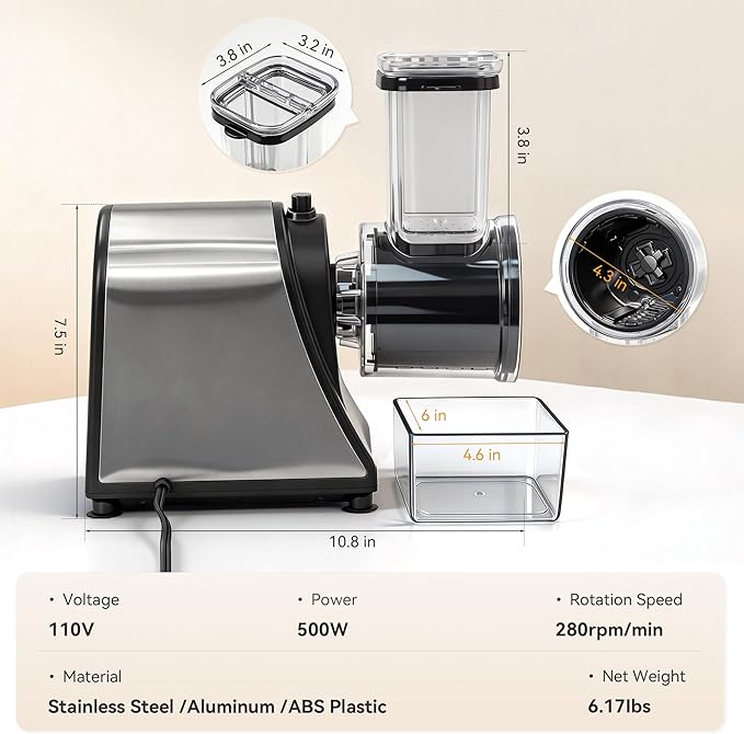 Snow Cone Machine & Shaved Ice Machine, Crushed Ice Maker in Stainless Steel Metal Design with Ice Pick & Tray – Powerful Motor, Sharp Blades, Fast Ice Shaving for Home, Parties