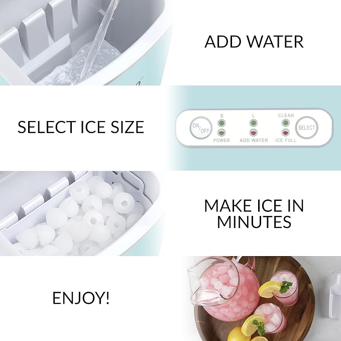 Igloo Automatic Self-Cleaning Portable Electric Countertop Ice Maker Machine with Handle, 26 Pounds in 24 Hours, 9 Ice Cubes Ready in 7 Minutes & Keurig K-Mini Single Serve Coffee Maker, Black