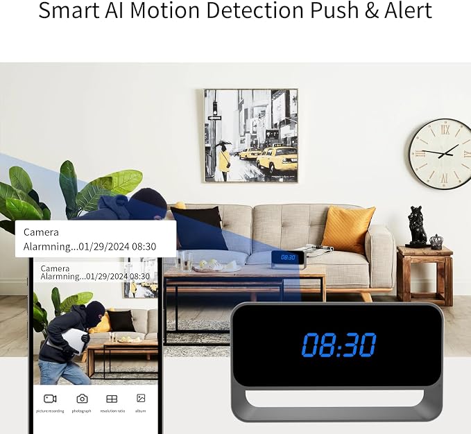 Wirelee Security Camera - Full HD 1080P - WiFi Nanny Cam - Stronger Night Vision - Local/Cloud Storage
