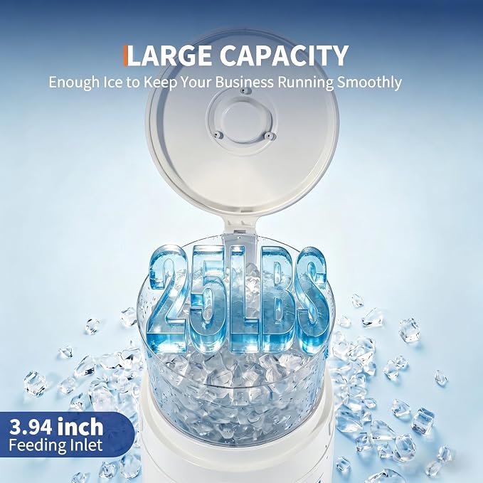 Garvee Commercial Ice Shaver Crusher 1200LBS/H, 700W Electric Snow Cone Maker, 500RPM Tabletop Ice Shaving Machine with 4.23Gal Hopper & Stainless Steel Blade for Home, Parties, Snack Bars, White