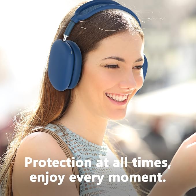 Silicone Case Cover for AirPods Max Headphones, Ear Pad Case Cover/Ear Cups Cover/Headband Cover for AirPods Max 2/1 (2026/2024/2020)(USB-C/Lightning),Silicone Accessories for Apple AirPod Max 2, Blue