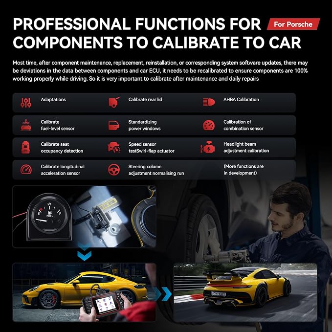 iCarsoft POR V3.0(Enhanced) Bidirectional Diagnostic Tool for Porsche/BMW, All System, 27 Resets (234 Sub-Resets) + Extra Services +1333 Test Items for Porsche, 16 Reset +ECU Coding for BMW