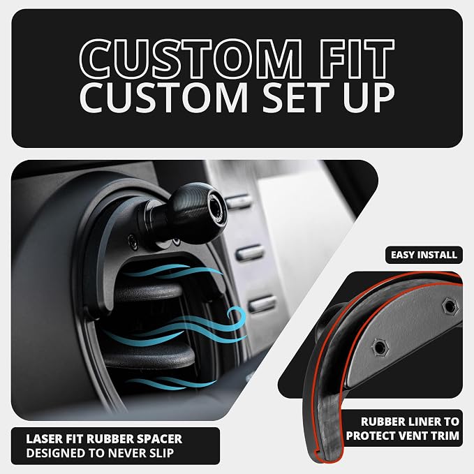 Tackform Link Vent Phone Mount Compatible with 2016-2023 Toyota Tacoma and 2014-2021 Toyota Tundra | Aluminum | Zero Slip | Compatible with MagSafe | Universal Magnetic Holder | 2" Arm | Red Knob