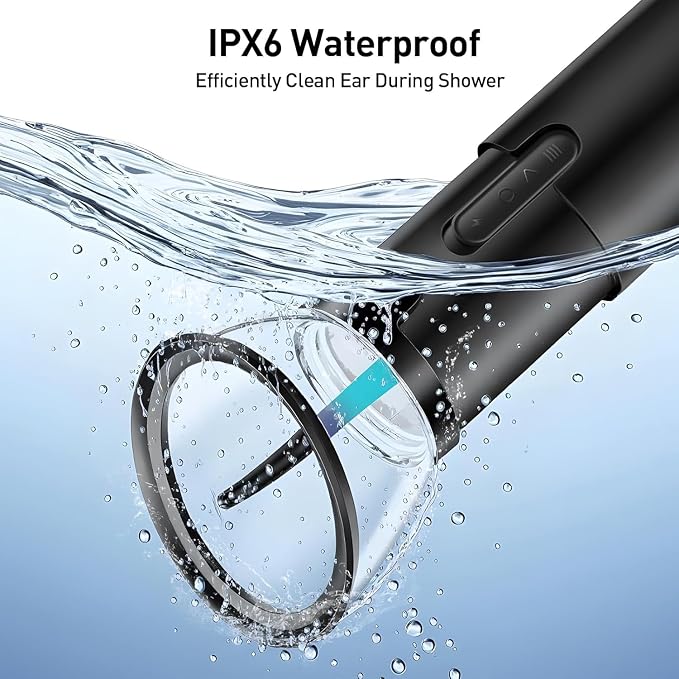 Ear Wax Removal Kit, Electric Ear Cleaner with Ear Irrigation Flushing System, IPX6 Waterproof Ear Cleaning Tool, Automatic Ear Cleaner Earwax Removal for Adults Home Gifts