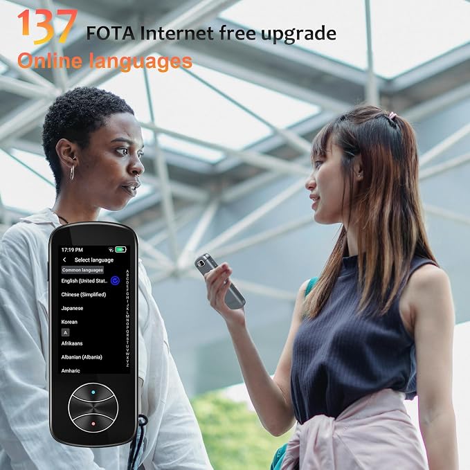 Language Translator Device, Two-Way Instant AI Voice Translator Support 137+ Language Online Translation, Translator Device with Voice/Text/Offline/Photo Translation for Business Learning Travel