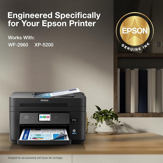 Epson 222 Claria Ink High Capacity Black & Standard Color (Cyan/Magenta/Yellow) Cartridge Combo Pack (T222XL-BCS) Works with Workforce WF-2960 Expression XP-5200,(Pack of 2)