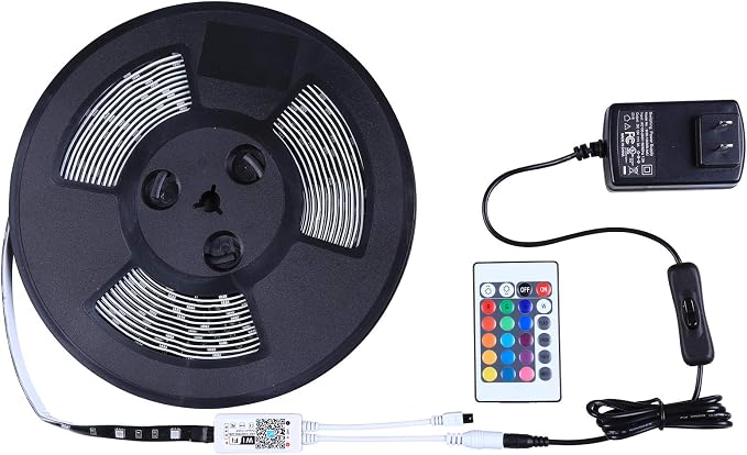 MIHEAL Led Light Strip,WiFi Wireless Smart Phone Controlled Strip Light Kit 32.8ft 300leds 5050 Waterproof IP65 LED Lights,Compatible with Android and iOS System,Alexa