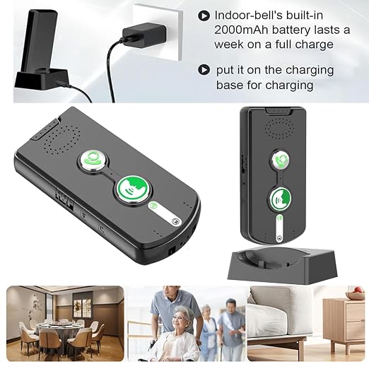 2 Way Wireless Intercom System for Home, 1/2 Mile, Full Duplex 2-Way Radio Hands Free, Rechargeable, 120H Standby,Volume Control - Room to Room, Elderly Care, Indoor Outdoor,Use for Business, Offices