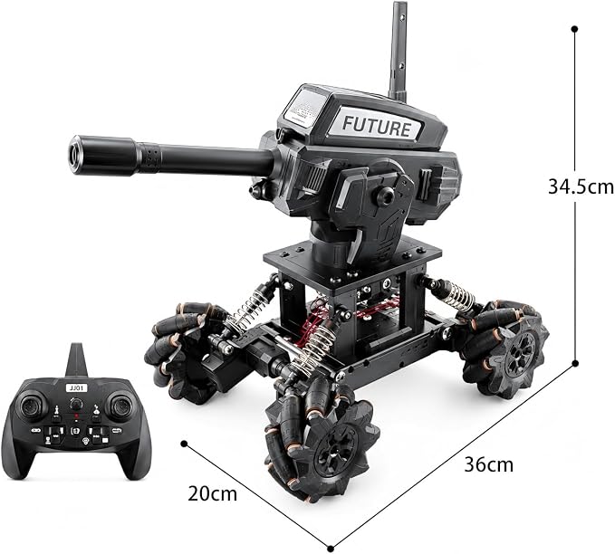 VANLINNY Robot Kits,360° Drifting RC Tank Toy,Science Projects for Ages 13+, STEM Educational Kit for Beginner,10 mph Fast DIY Remote Control Car,Programmable/Rechargeable, for Birthday.