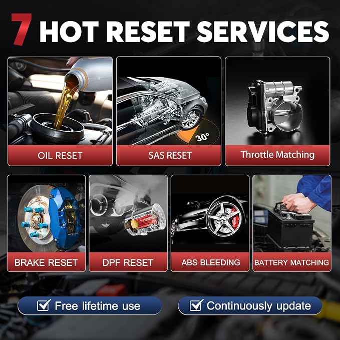 LAUNCH OBD2 Scanner CRP123I V2.0, 2026 Lifetime Update Scan Tool,Muilti System with 7 Resets Oil/SAS Calibration/Brake/BMS/D.P.F/ABS Bleeding/Throttle Reset, Auto Vin, Battery Test,FCA SGW