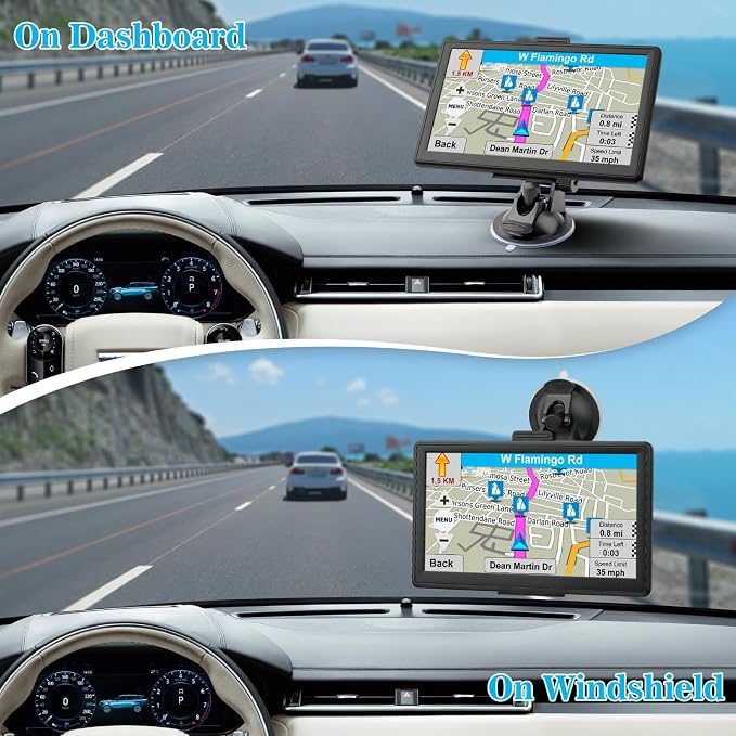 GPS Navigator for Car - 7" Car GPS Navigation System with 2026 Maps Lifetime Free Updates, Voice Guidance & Speedcam/Red Light Alerts, Custom Truck Routing for 7 Vehicles Commercial Drivers