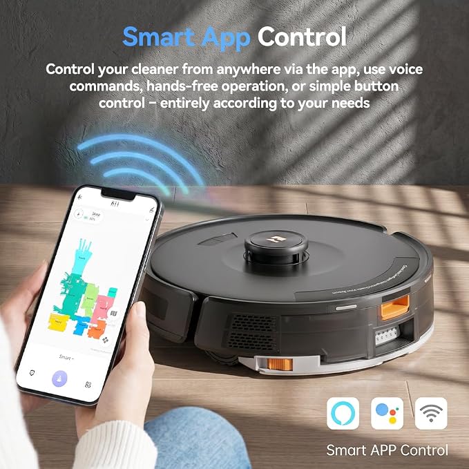 Robot Vacuum 38,000 Pa Robot Vacuum Mop,120Day Self Emptying Vacuum Robot,Lidar Navigation,5G 2.4GWiFi APP Aspirateur Robot,Self-Charging Robot Vacuums for Pet,Floor,Carpet R11 Max Black