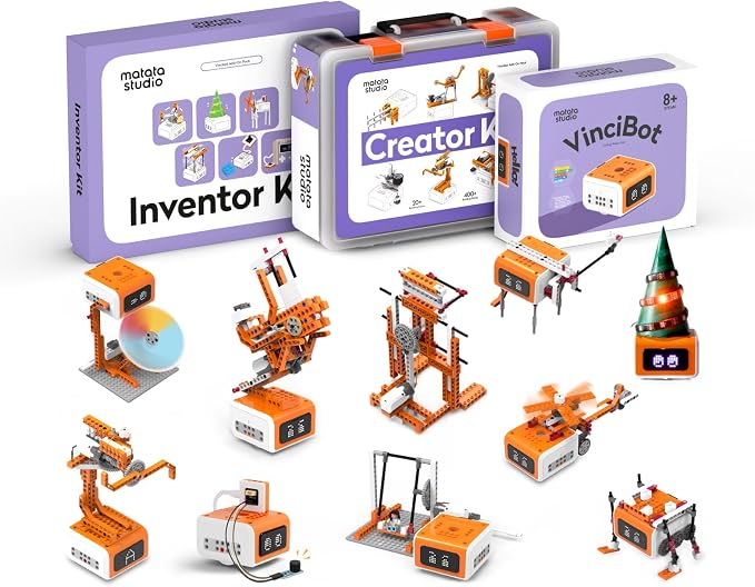 Vincibot Coding Robot with Creator Kit and Inventor Kit for Kids 8-12
