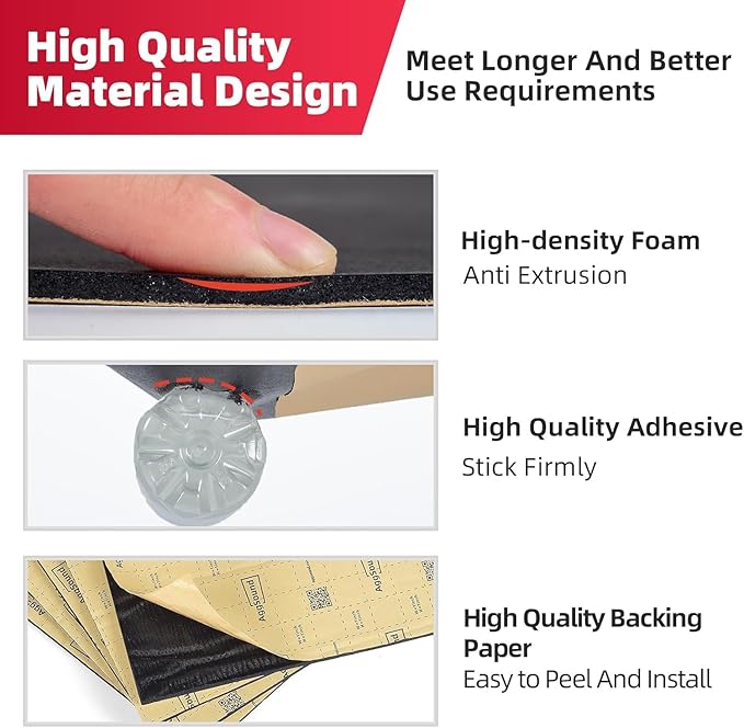 Sound Deadening Mat 1inch(25 mm) 107.64sqft - Car Sound Deadening Material Closed Cell Foam - Heat Insulation PE Foam Sound Deadener Material & Heat Barrier