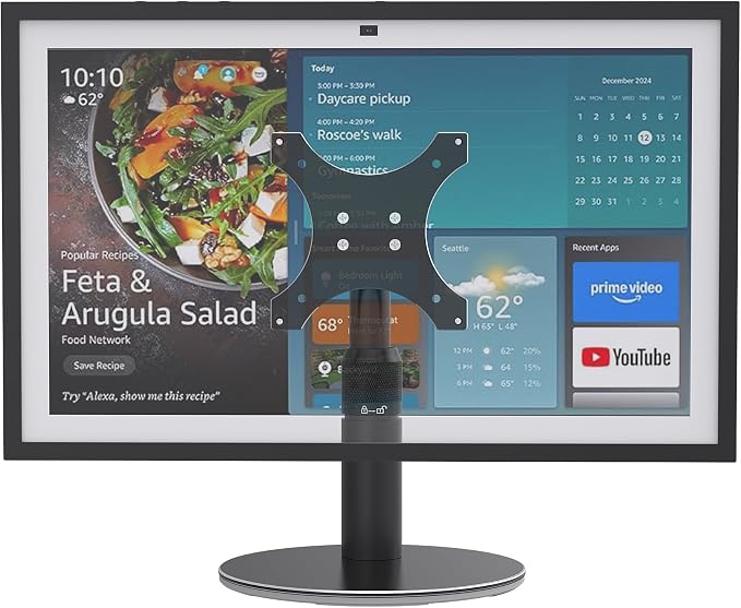 Tiltable Stand for Echo Show 21 and Show 15 (1st, 2nd Gen), Rotatable Table Holder for Alexa 21, Metal Desktop Base for Echo 15