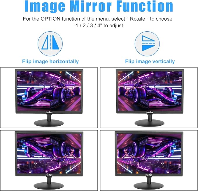 21.5" FHD Mini LCD Monitor Display Screen 1920x1080 60Hz 16:9 BNC VGA HDMI AV with USB Input Built-in Loudspeaker for CCTV Security Camera DVR PC Game Console