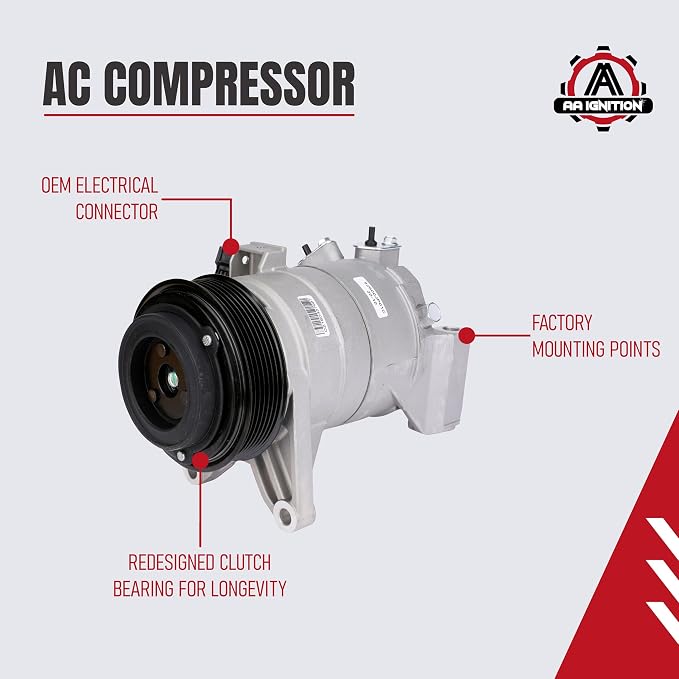 Replacement A/C Compressor Air Conditioning Control - Compatible with Nissan Murano, Maxima, Quest, Pathfinder 3.5L 2009-2014 - Replaces 92600JP01C, 10000652, FG671, 11319C - AC Compressor For Car