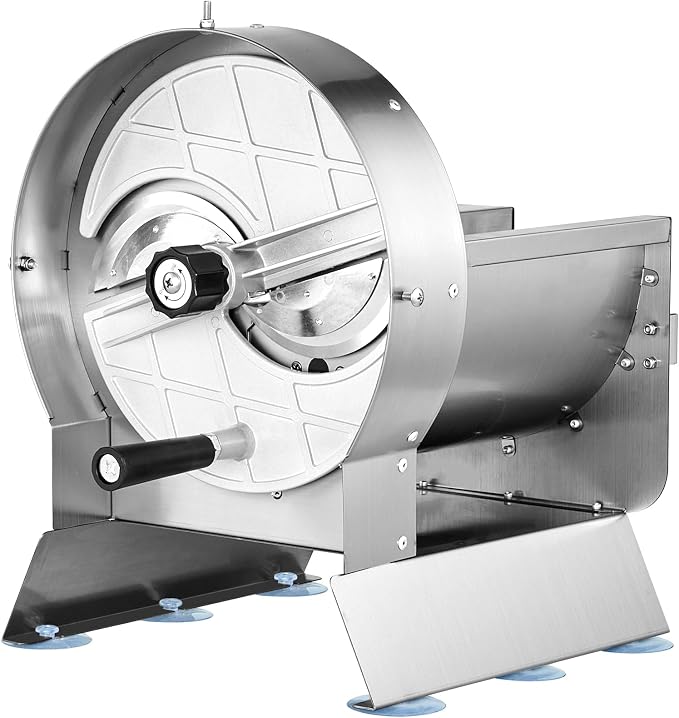 VEVOR Electric Vegetable Slicer, 0-0.5"/0-12mm Thickness Adjustable Commercial Slicer Machine, Convertible to Manual, Stainless Steel Food Cutter Slicing Machine, for Potato, Lemon, Tomato, Apple