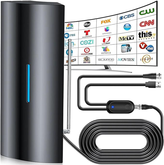 2026 Strongest TV Antenna, 3600+ Miles Range Digital Antenna for Smart TV Indoor, HD Antenna for Local Channels with Upgraded Amplifier, Supports 8K 4K 1080P