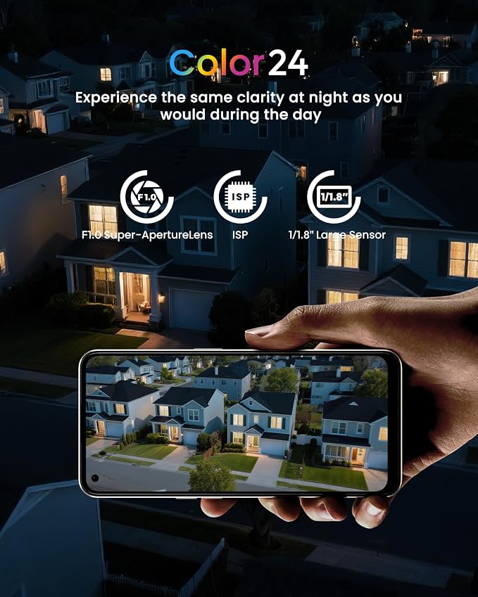 youkey 2.5K Wired Security Camera Outdoor, F1.0 Color24 Night Vision, Plug-in Cameras for Home Security Outside, 24/7 Continuous Recording, 130°FOV, 2.4/5GHz WiFi 6, Bluetooth Pairing, No Monthly Fees
