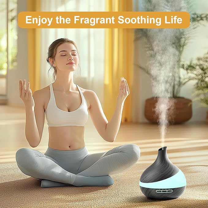 Essential Oil Diffuser for Women, 𝟓𝟎𝟎𝐦𝐥 Aromatherapy Diffuser:𝟏𝟒-𝐂𝐨𝐥𝐨𝐫 LED, Dual Mist 30/60ml/h, Remote Control, Auto Shut-Off, Hotel Spa Bedroom