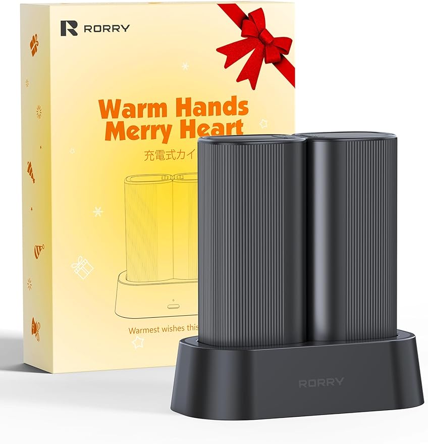 RORRY Hand Warmers Rechargeable 2 Pack, 10000mAh 360° Heating Magnetic Electric Hand Warmer, 24Hrs Warmth Portable Reusable Pocket Heater for Camping Hunting Gifts for Men Women